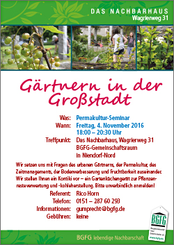 Gärtnern in der Großstadt / Permakultur-Seminar in Niendorf-Nord