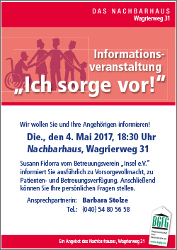 2017 Infoveranstaltung Vorsorgevollmacht und Betreuungsverfügung / im NACHBARHAUS in Niendorf-Nord