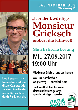 BGFG-Veranstaltung mit Gernot Grickschin Niendorf / Kultur vor Ort